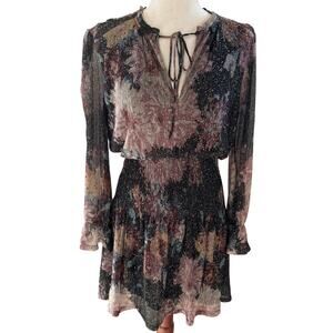 Bishop + Young Marmont Dress Enchanted Print Sheer Metallic Fairy Size XS